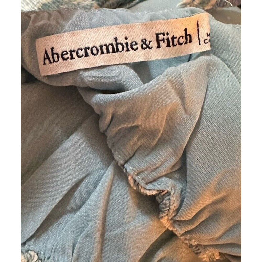 Abercrombie & Fitch Dress Small Cutout Ruffle Blue Floral Y2K 90s Fairy Coquette - Picture 12 of 16